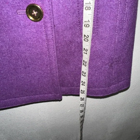 J Crew Womens‎ Stadium Cloth Majesty Peacoat Sz 0p Purple Wool Cashmere Coat - Picture 9 of 12